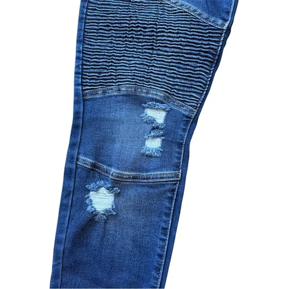 Judy Blue Women 9/29 Jeans Skinny Fit Style JB8469 Distressed Moto Denim Grunge - Picture 9 of 16